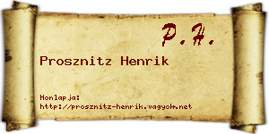 Prosznitz Henrik névjegykártya